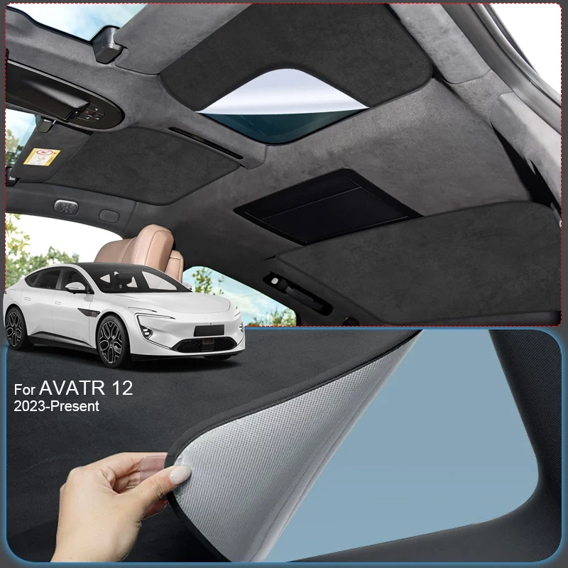 

Car Suede Fabric Electrostatic Adsorption Sunroof Sunshade For AVATR 12 2023-2025 Anti-UV Heat Insulation Skylight Accessories