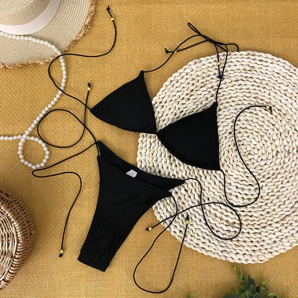 ثوب السباحة ملابس للنساء ملابس السباحة الصلبة مجموعة البكيني الصغيرة ملابس سباحة نسائية صغيرة مثير ملابس السباحة الإناث البرازيلي Biquini مايوهات