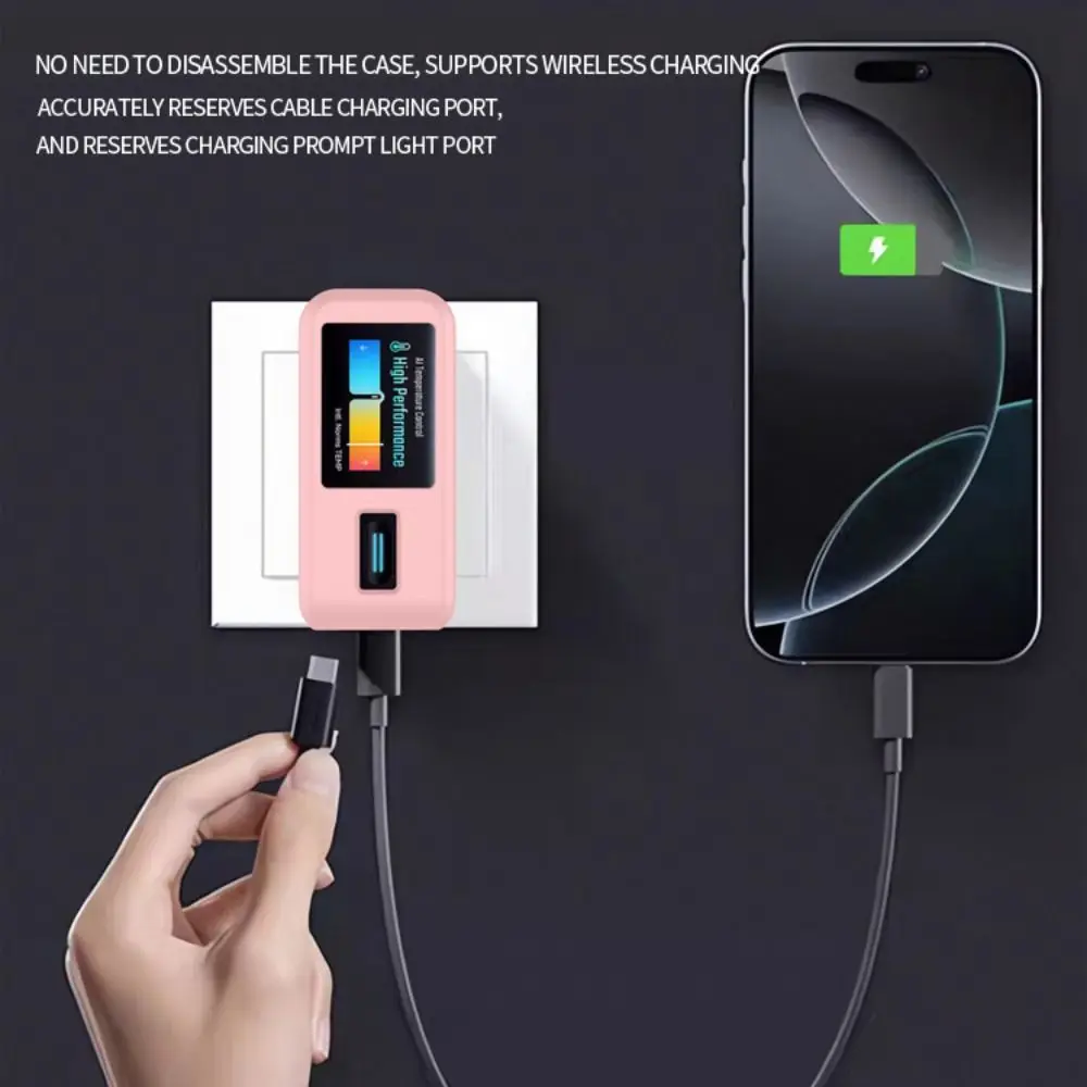 Shockproof Silicone Case Solid Color Soft Protective Cover Dustproof Portable for CUKTECH 10 Ultra GaN Charger 120W