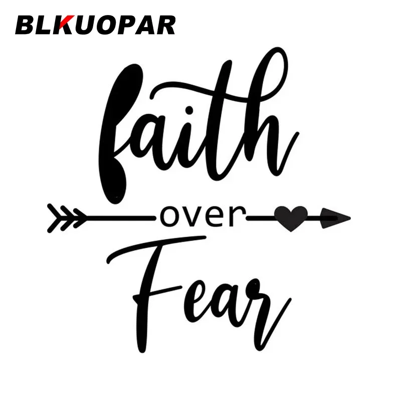 

BLKUOPAR Faith Over Fear Word Car Stickers Cute Personality Decal Scratch-Proof Bumper Air Conditioner Graphics Car Accessories