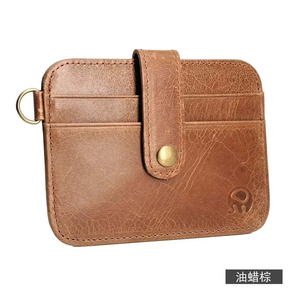 100% Cowhide Leather Credit Card Holder Women Men Mini Slim Wallets Small Coin Purse Bank ID Card Case Package Pouch Card Holder