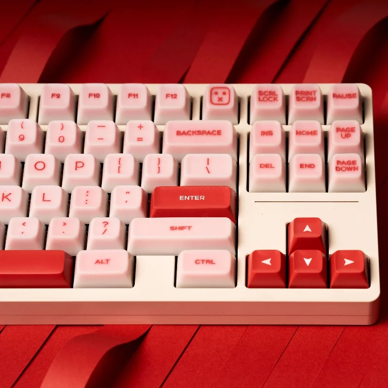 Pink Keycaps Set PBT Bicolor Injection Molding Custom Keyboard Keycaps SA Profile Keycaps for Mechanical Keyboard Accessories