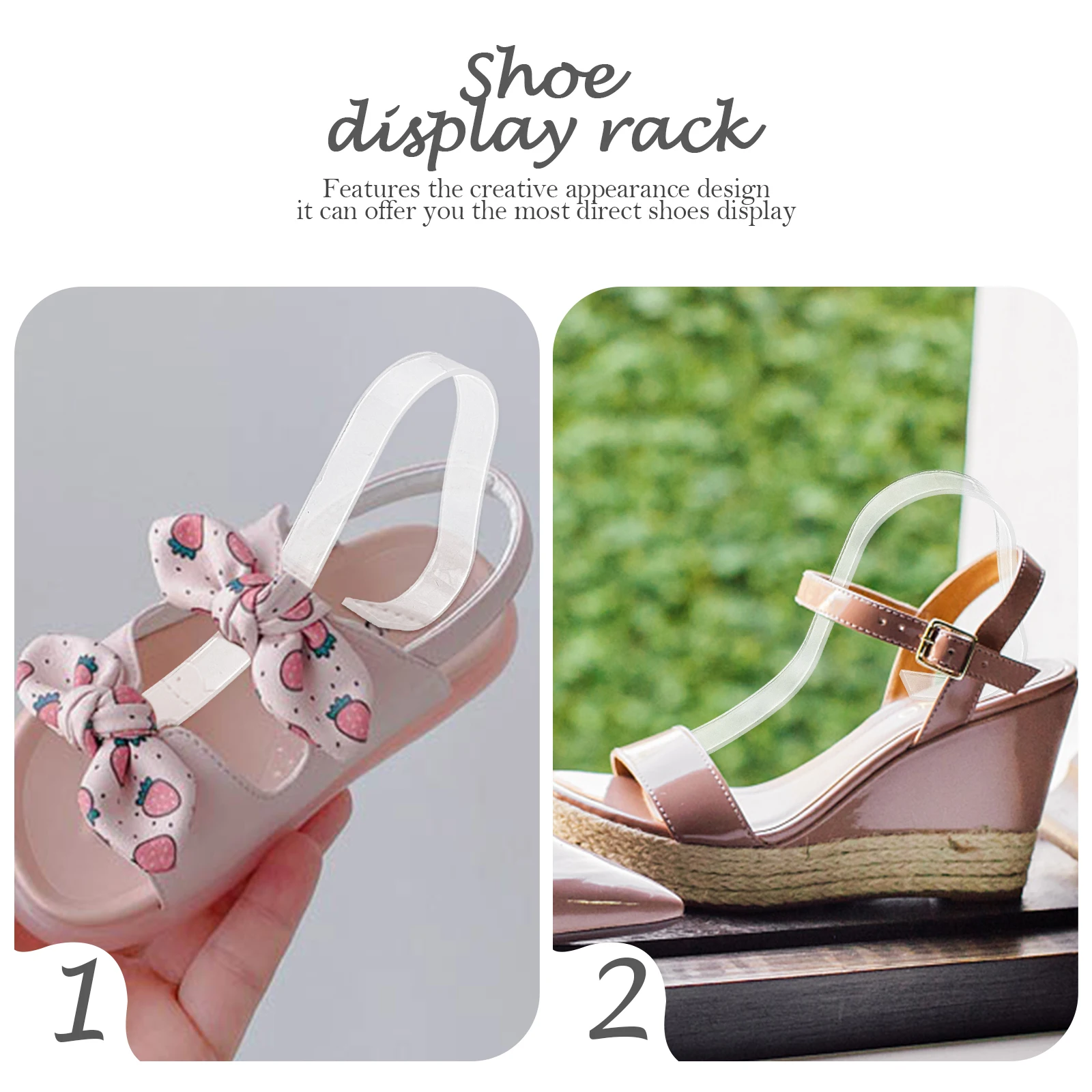 

10pcs Shoe Display Rack Acrylic Shoe Support Stand Sandal Shoes Display Stand Sturdy Space Saving Creative Design For