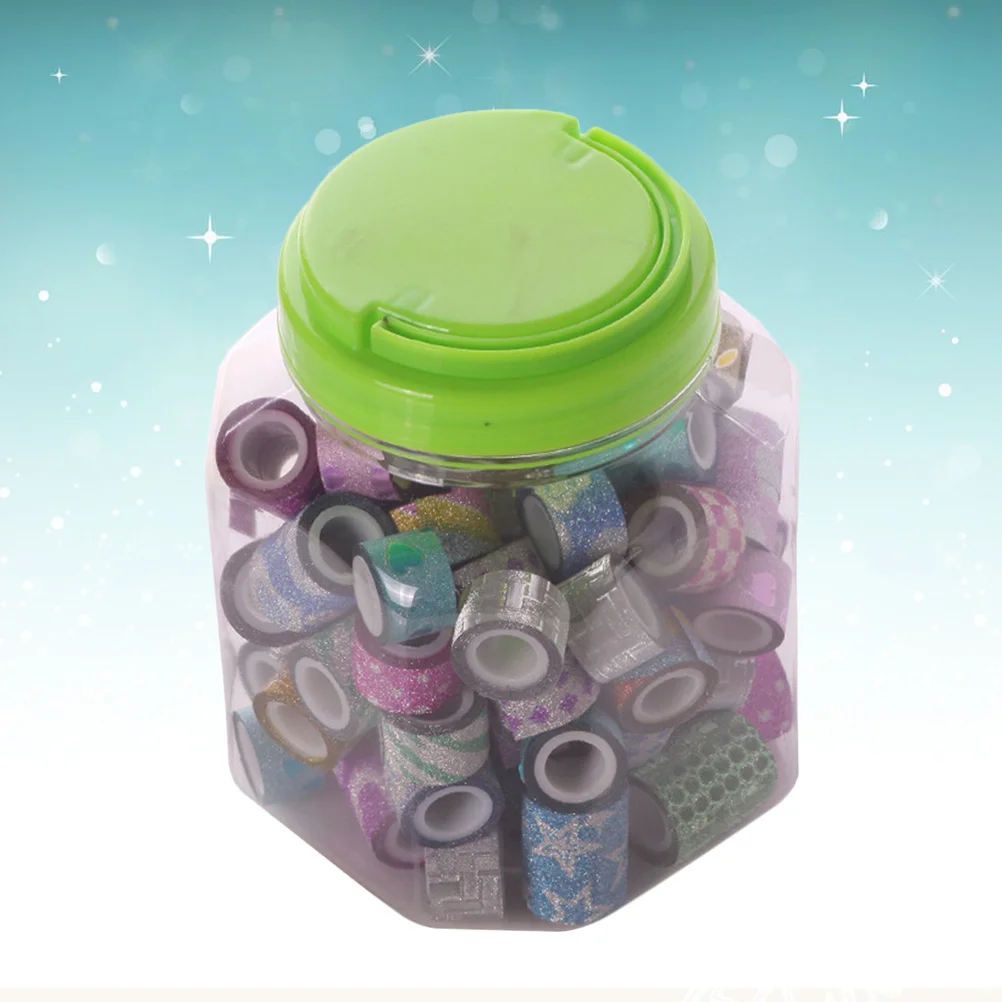 

90Pcs Glitter Tape Set Assorted Patterned for Creative DIY Craft Scrapbook Planner Gift Wrapping Use