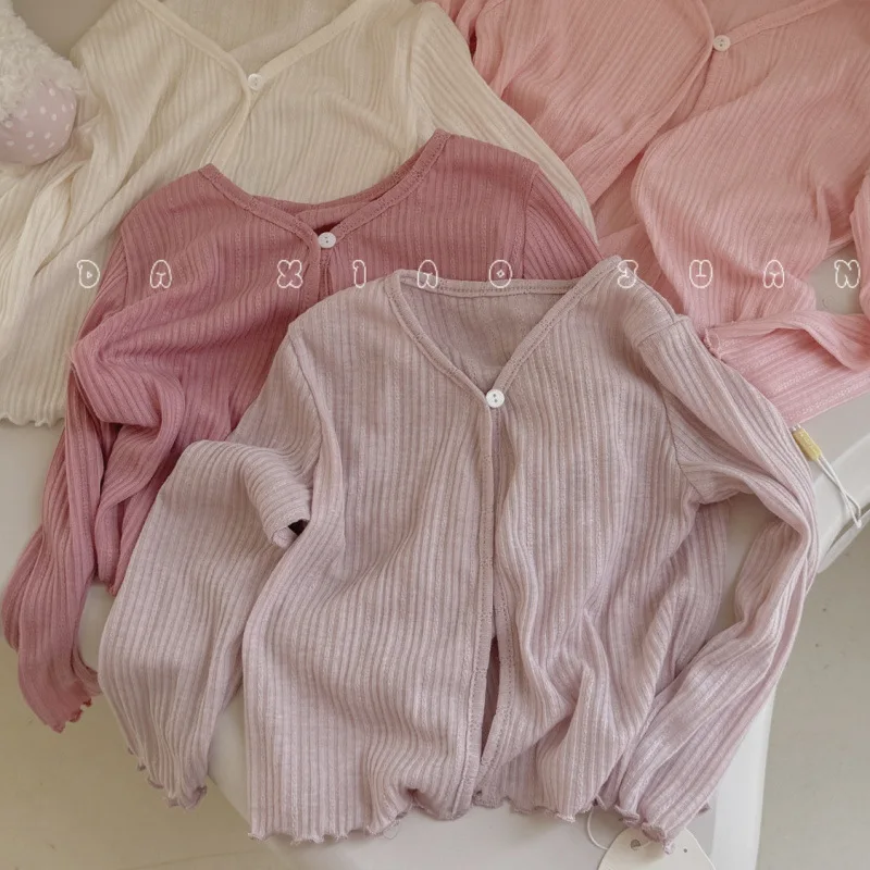 2026 New Summer Girls Air-Conditioning Shirt Thin Baby Girl Outdoor Cardigan Long-Sleeve Jacket Sun Protection Clothing