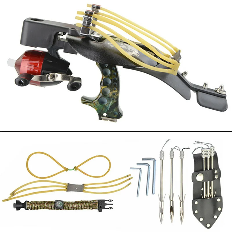 Powerful Fishing Launcher Special Outdoor Shooting Fish Tools Rubber Bands Infrared Handheld Slingshot Aiming Archery Darts