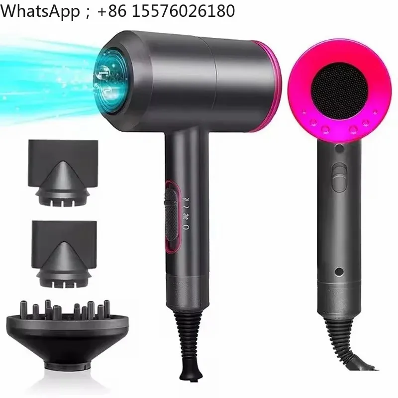Professional Hair Dryer Strong Wind Hot Air Cold Air Ion Salon HairDryer 2000w Brush Negative Ion Blow Dryer with Diffuser