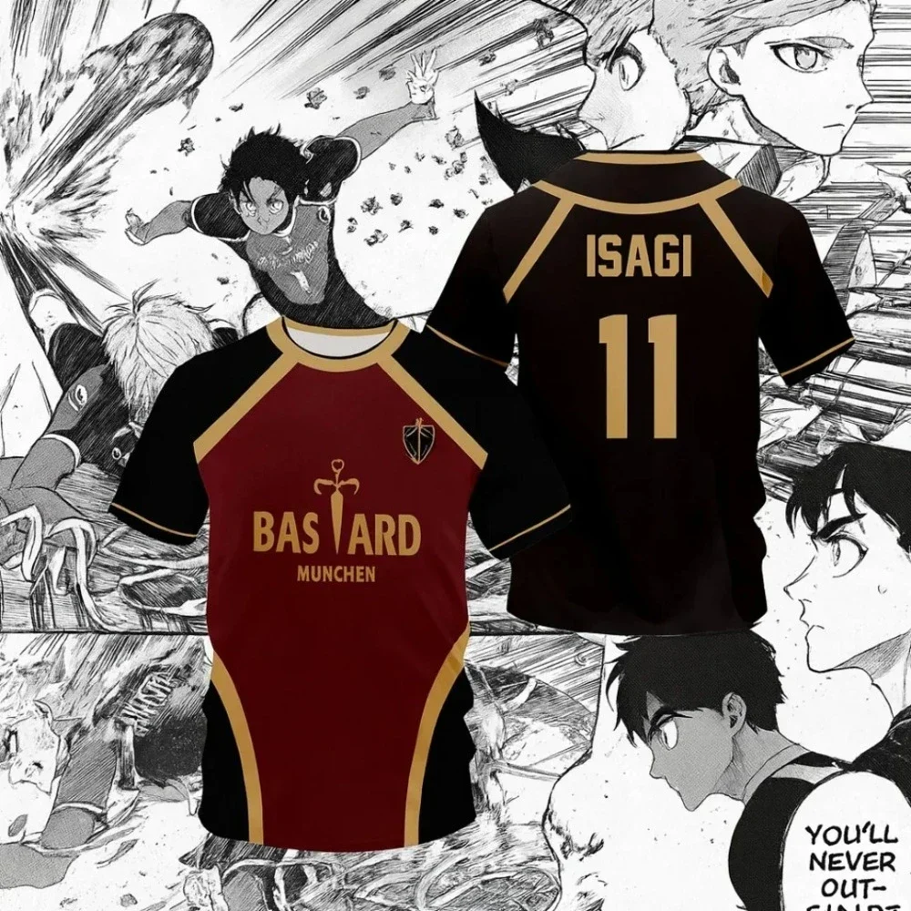 2026 Jersey Futsal Pattern Vl Replika Blue Lock Anime Bastard Munich Tees Summer Men and Women T-shirt Casual Sports TShirts Top
