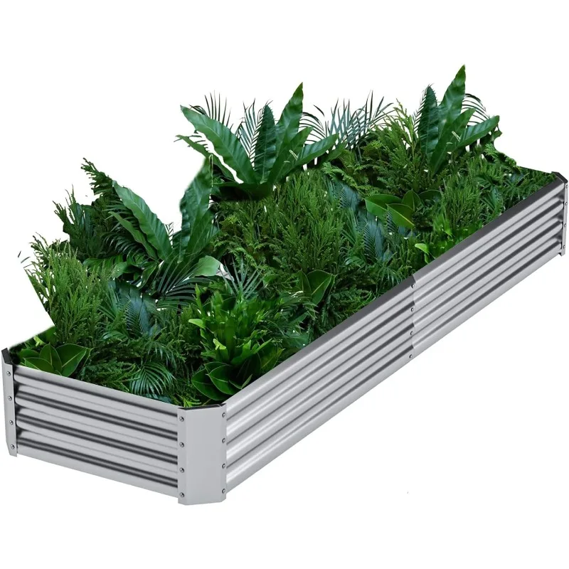 

Galvanized Raised Garden Bed for Gardening,Planter Raised Beds Outdoor 8x2x1ft for Vegetables,Fruits,Flowers,Large Galvanized