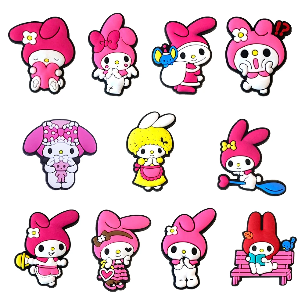 11/16PCS Cartoon Melody Shoe Charm Mix Wholesale PVC Decor Buckle Sandal Clog Bag wristband Detachable Waterproof To X-MAS Gift