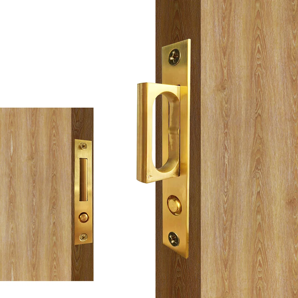 

Sliding Door Hardware Door Edge Pull with Push Automatic Gold Flush Hidden Handle Sliding Door Pull Hardware