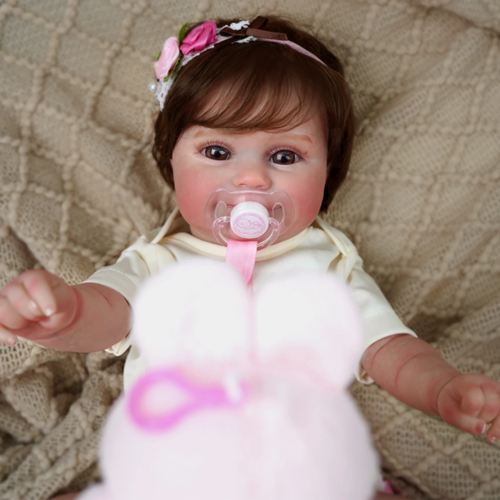 48cm Reborn Maddie Baby Doll Realistic Hand-detailed Painted Silicone Body