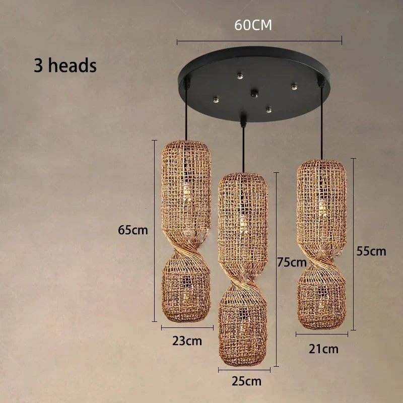 Japanse Wabi Sabi Retro Rotan Hanglamp Zen Tea Room Homestay Hotel Restaurant Bar Kroonluchter Home Decor Verlichting