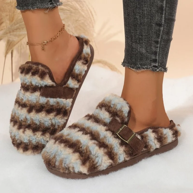 Office Linen Color-Block Toe Slippers Autumn New Arrival Moisture-Wicking Anti-Slip Soft Sole Indoor-Outdoor Couples' Shoes