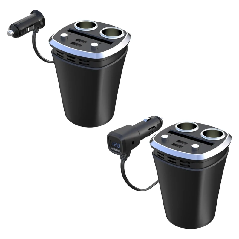 Bộ chuyển đổi sạc 4 trong 1 Bộ chia 120W Bộ chuyển đổi sạc xe hơi 2 ổ cắm