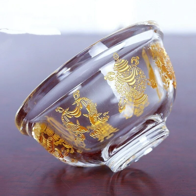 

1pc 9cm Crystal Auspicious Water Bowl Tibetan Buddhism Cup of Water Cup Buddha