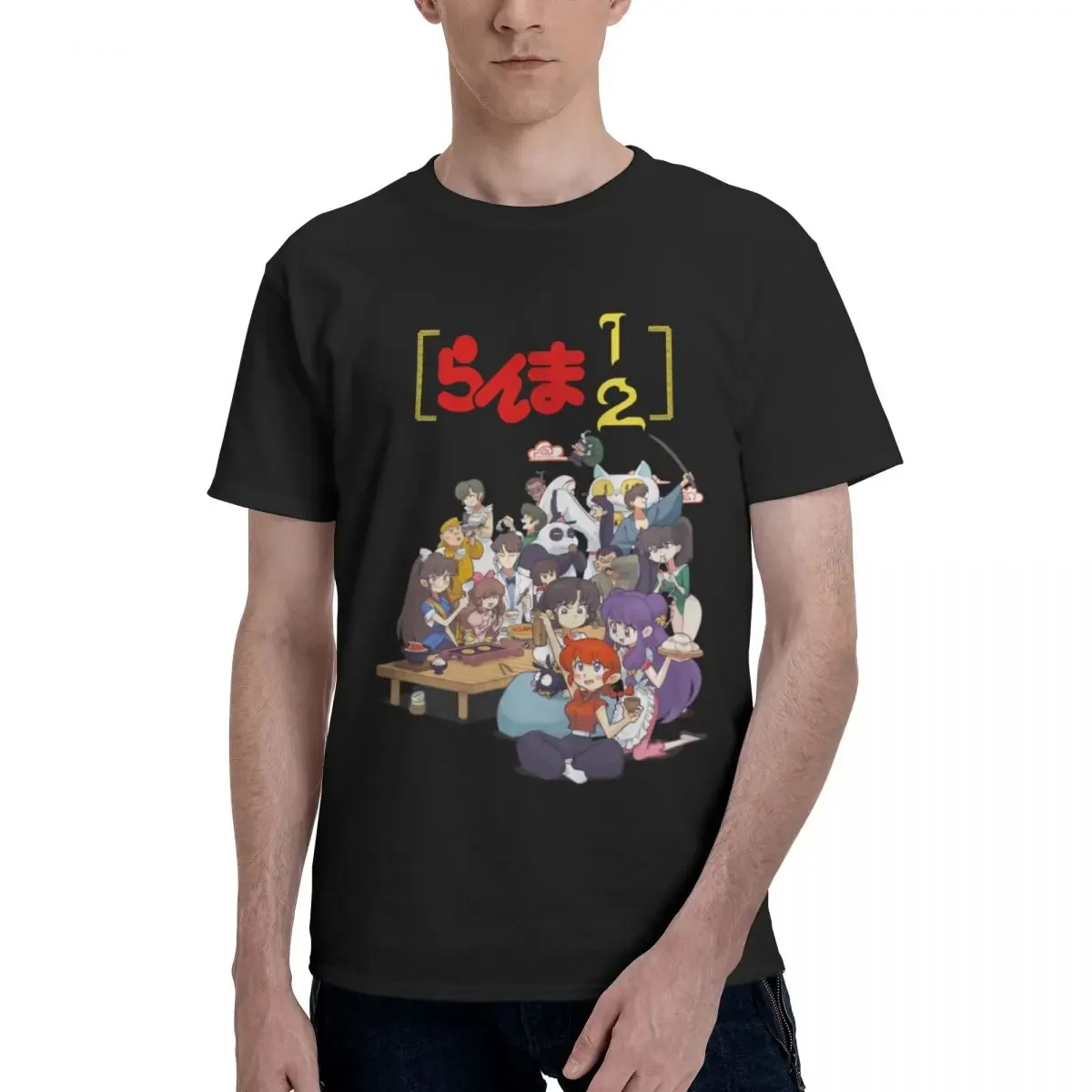 

Ranma 1 2 Anime Ranma And Friends Oversized Graphic T Shirt Short Sleeve Pops Mens Women T-Shirt Y2K Tops Short Sleeve Tops