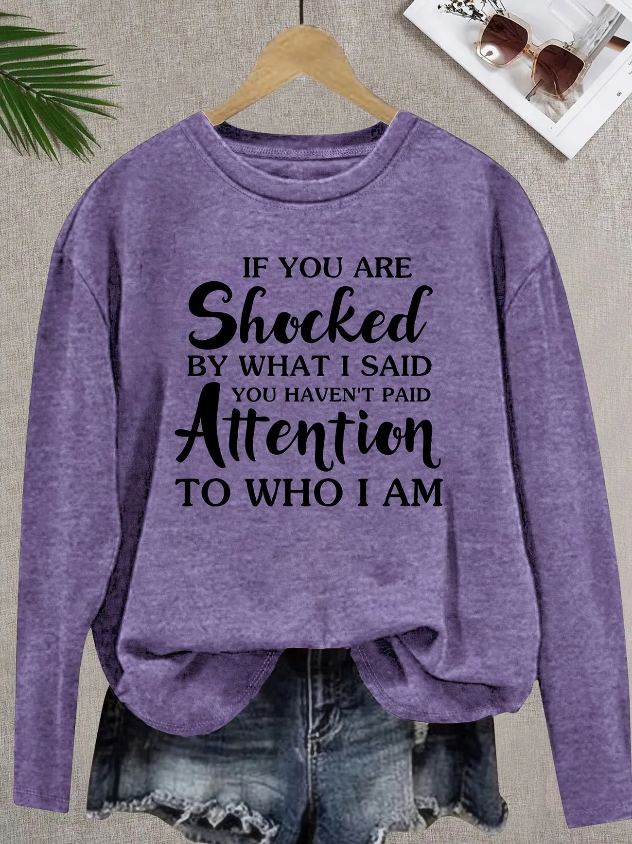 Aesthetic Women's Harajuku Long Sleeve T-shirt Motivational Spring Autumn Casual Loose Round Neck Printed Fashionable Top Tee