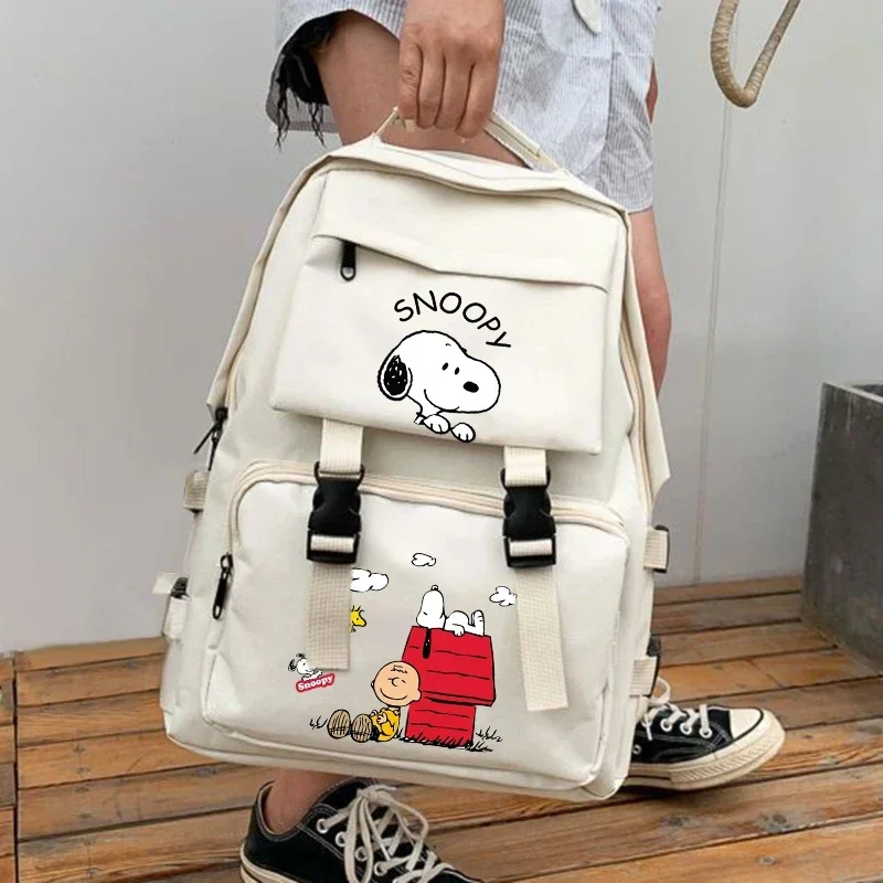 

Женские рюкзаки Snoopy, студенческий рюкзак, вместительная дорожная сумка, однотонный, простой, в стиле Харадзюку, модный, ретро, унисекс, для уличной моды