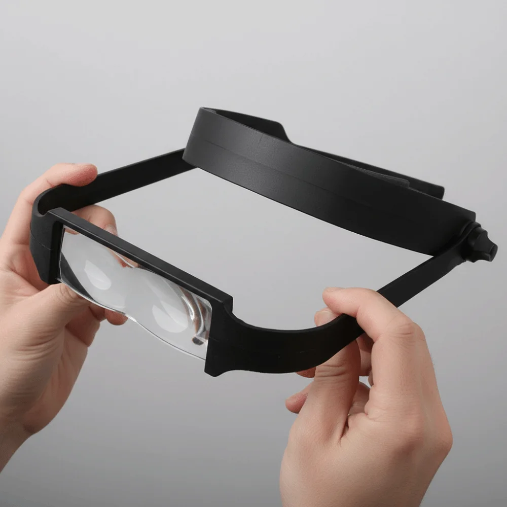 Lightweight Headband Magnifier Interchangeable Lenses Simple Elderly Person Handsfree Magnifier Black Precision