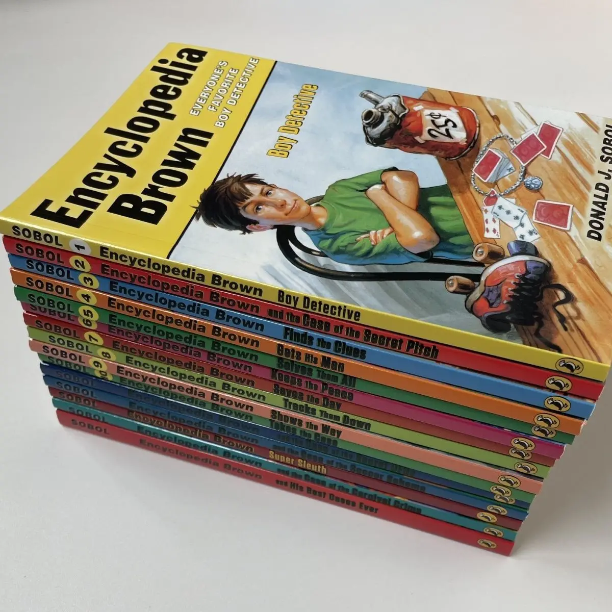 Encyclopedia Brown Encyclopedia Brown English Children's Chapter Fiction Books 15 Volumes Enrich Your Bookcase