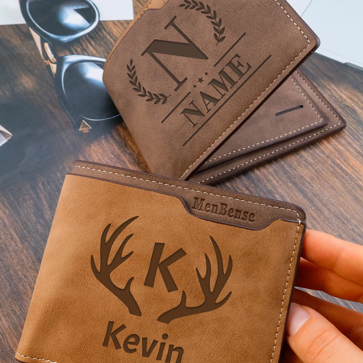 Custom Name Wallet, Father's Day Gift Wallet, Name Wallet For Him And Her, Slim Card Holder Purse, Money Clip Wallet,