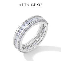 ATTAGEMS Luxury 1.5CT Moissanite Weddding Ring for Women Men D VVS1 Diamond Band 100% 925 Sterling Silver Engagement Jewelry New