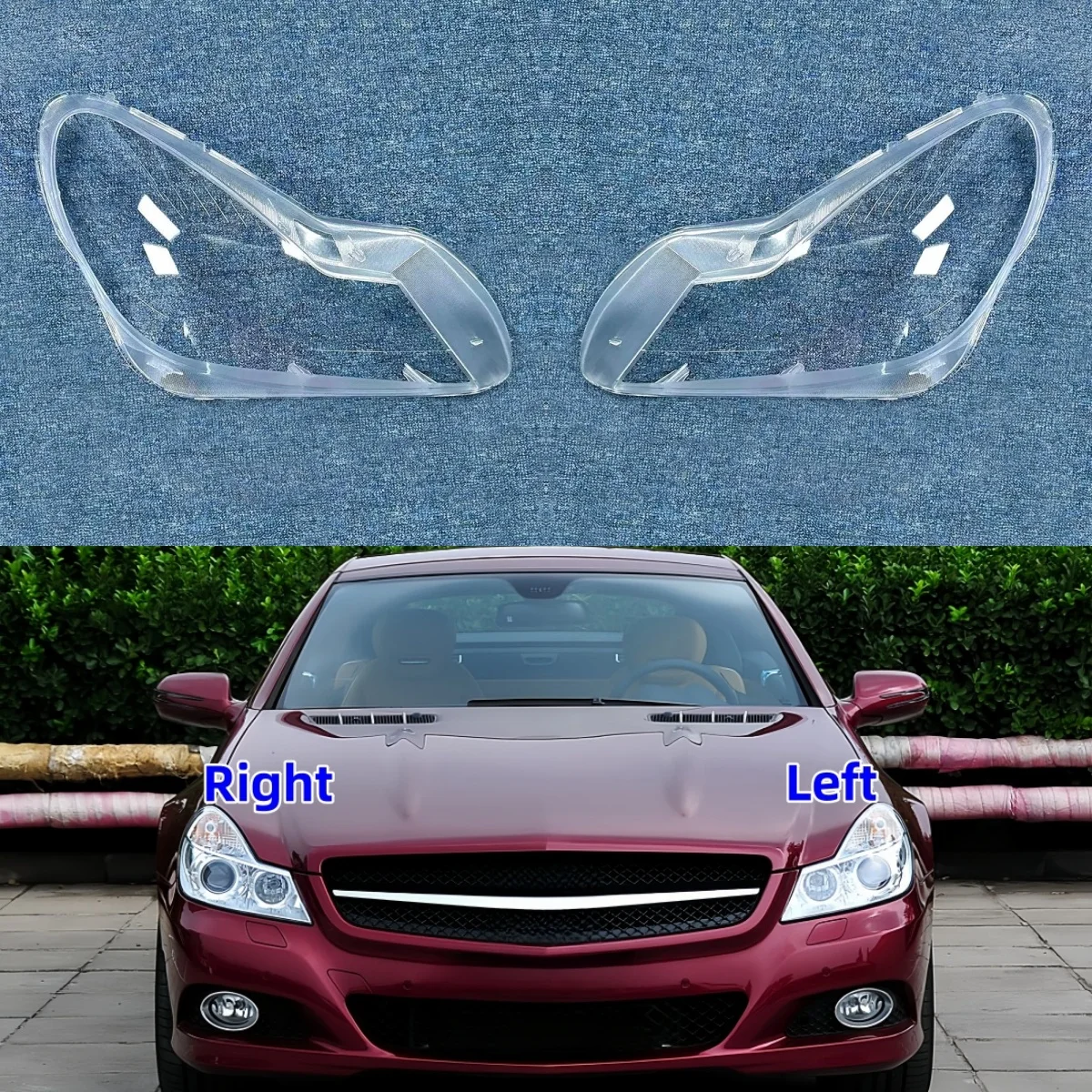 For Mercedes Benz SL-Class SL300 SL350 SL500 2008 2009 2010 2011 2012 Headlamp Glass Lens Cover Headlights Lamp Shell Lampshade
