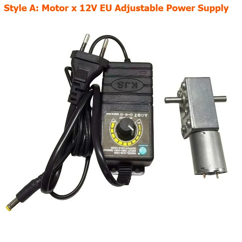 4632-370 Right-angle worm gear worm DC speed reducer motor with adjustable power supply 12V/24V slow-speed motor worm motor