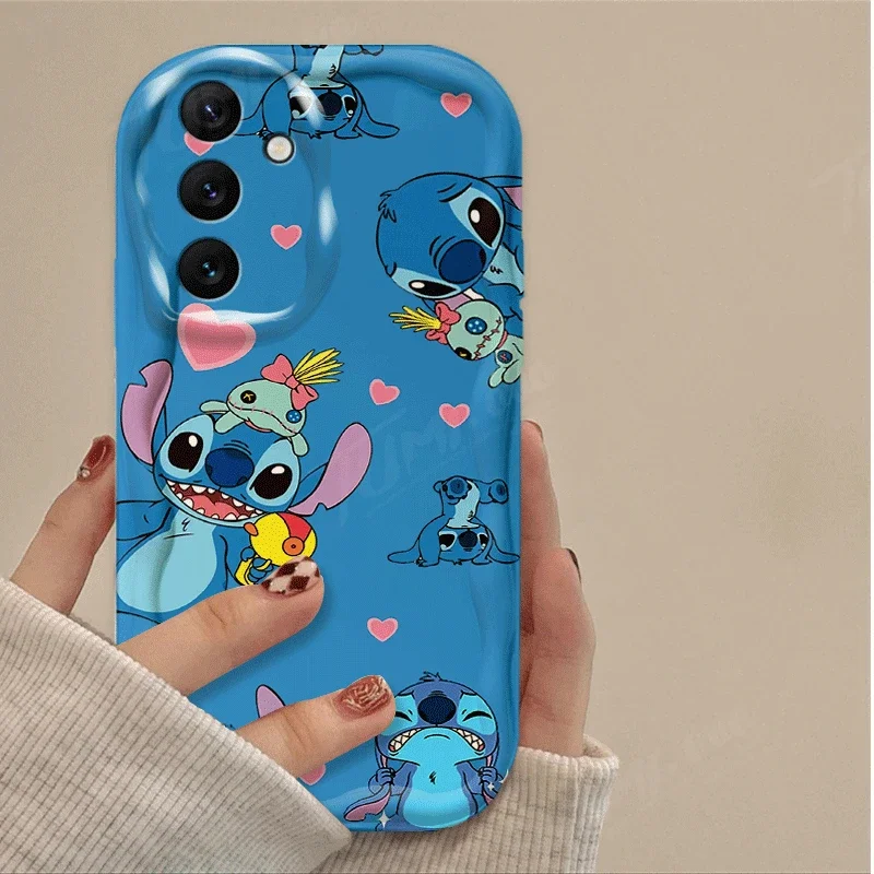 Disney Stitch Wave Phone Case For Samsung Galaxy A54 A34 A24 A14 A13 A53 A33 A73 A23 A52 A52S A32 A22 A12 A51 A71 Silicone Cover