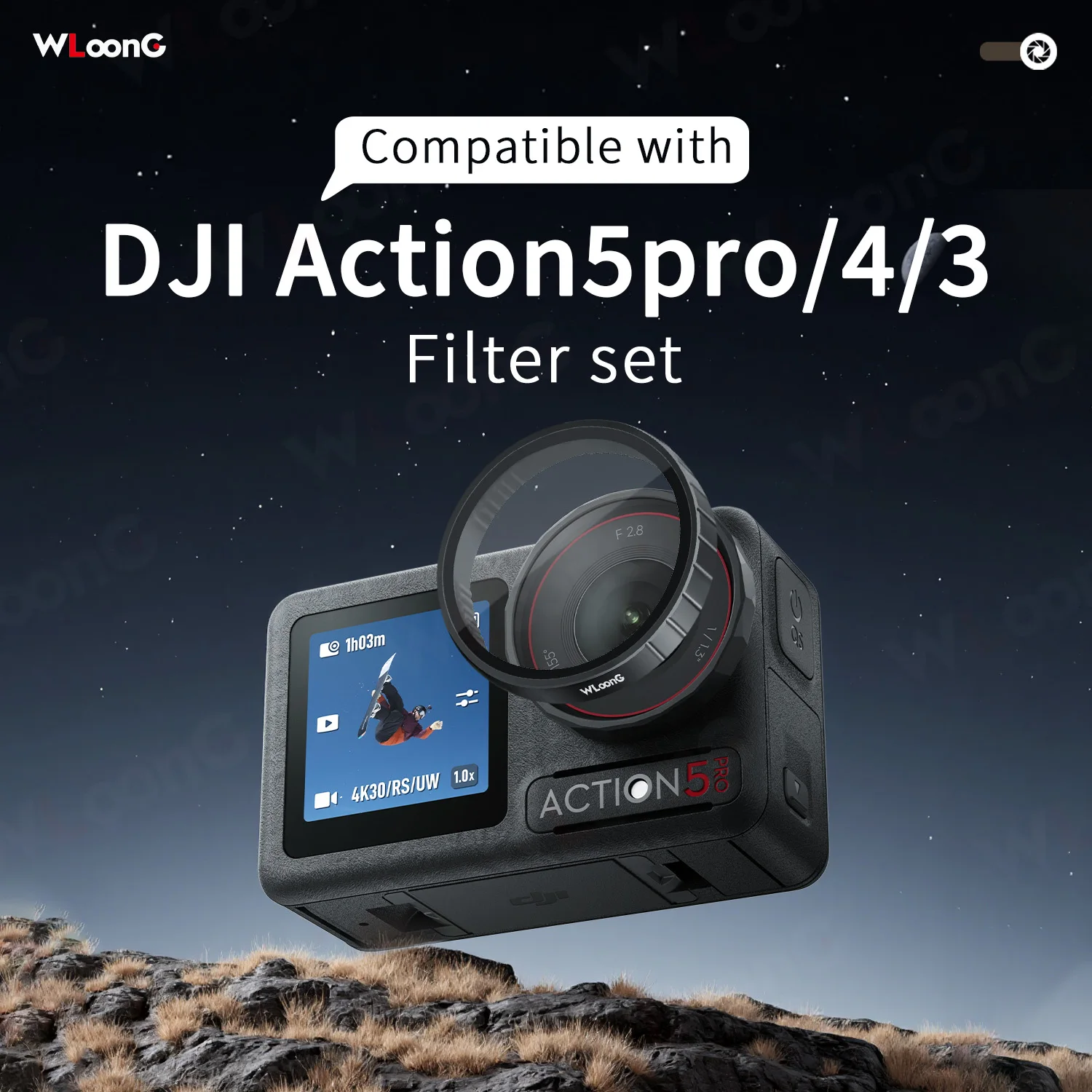 for DJI Osmo Action5/4/3 Filter, Multi-Coated/Optical Glass, Creative Photography Props for Festival Party and Holiday Travel