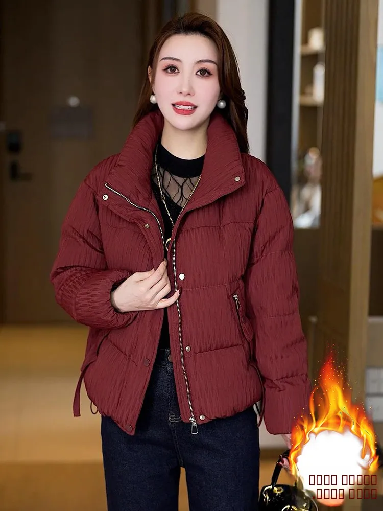 

Женская пуховая хлопковая куртка 2026, зимняя новинка, свободная модная теплая верхняя одежда на подкладке, корейская одежда для поездок на работу