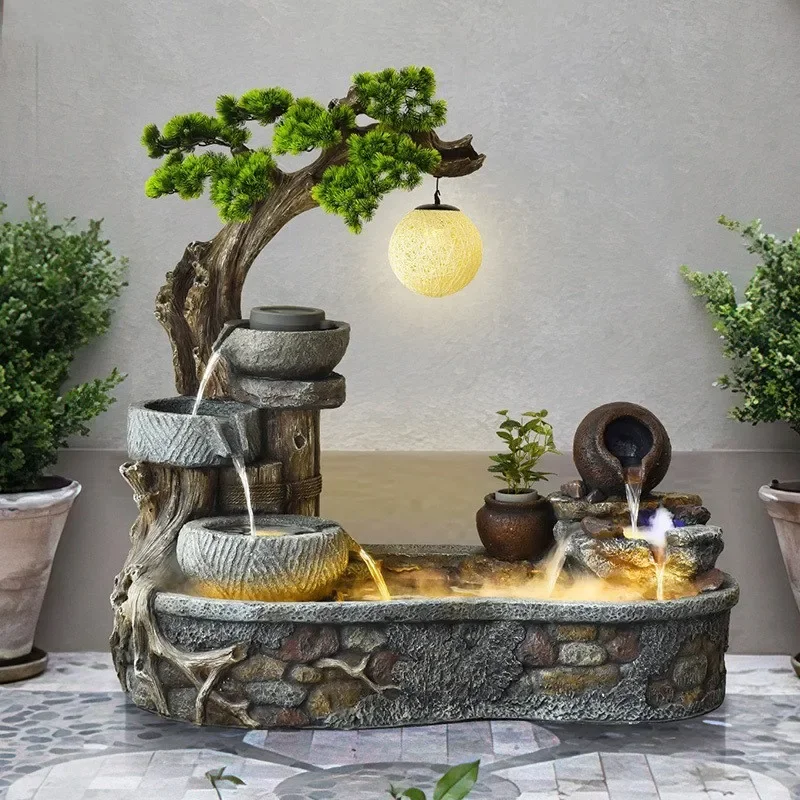 Lucky water rockery fish pond floor ornament home living room entrance courtyard garden decoration opening gift