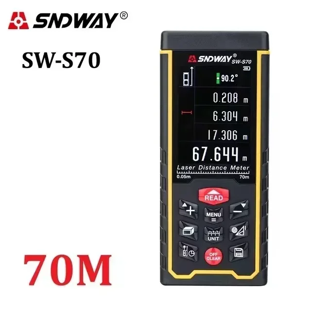 Premium user-friendly SNDWAY SW-S100 100m Laser Rangefinder: Color Display, Rechargeable for Distance Measurement