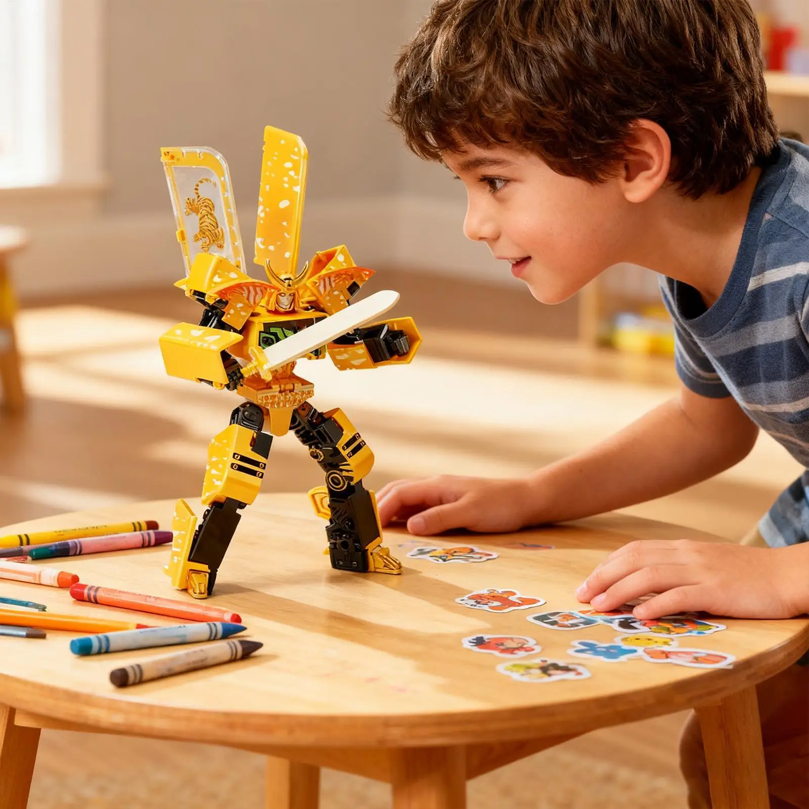 2-in-1 アイスクリーム変形ロボット、イメージジャー、メカ、クリエイティブ戦士モデル、変形教育玩具、子供向けギフト