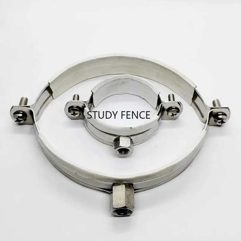 2PCS 304 Stainless Steel Pipe Clamp, Water Pipe Buckle, Circular Pipe Fixing Clamp, Household Hardware Accessories, M8 Nut