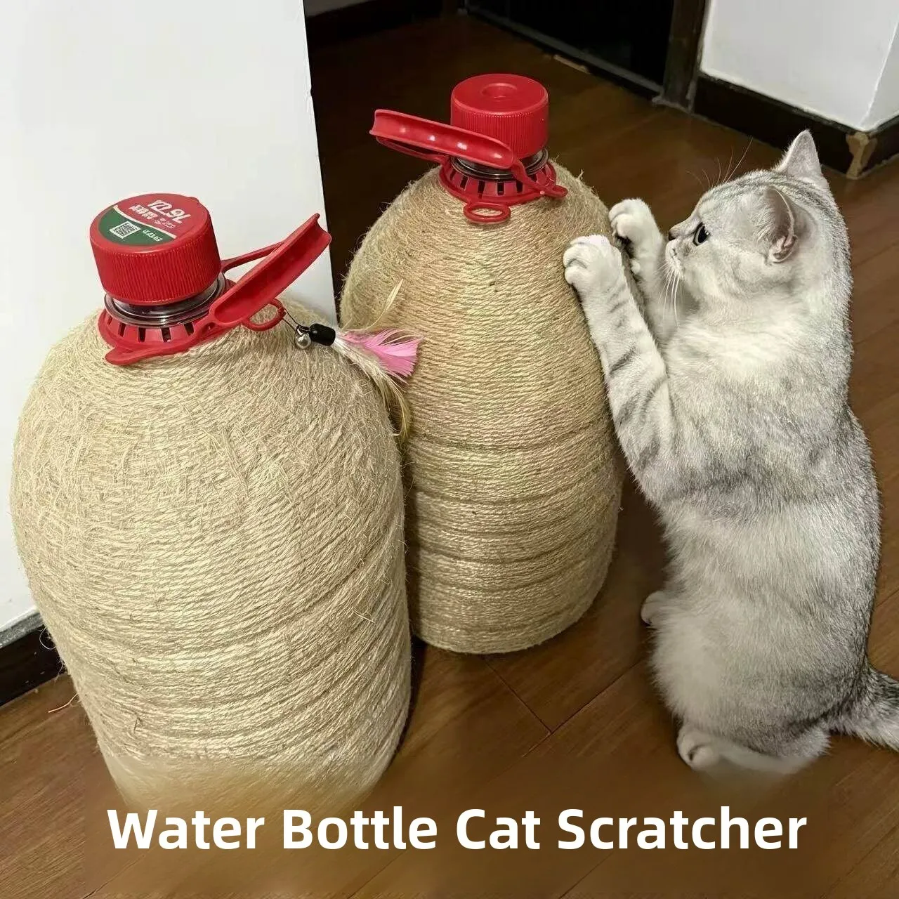handmade-diy-scratching-board-with-mineral-water-bucket-and-hemp-rope-non-shedding-toy-climbing-frame-pet-supplies