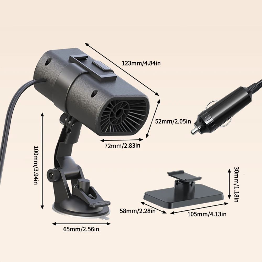 1Pc 12V 200W 서리 눈 안개 제거 기계 범용 창 앞 유리 해동 히터 차량 SUV 용 휴대용 자동차 히터