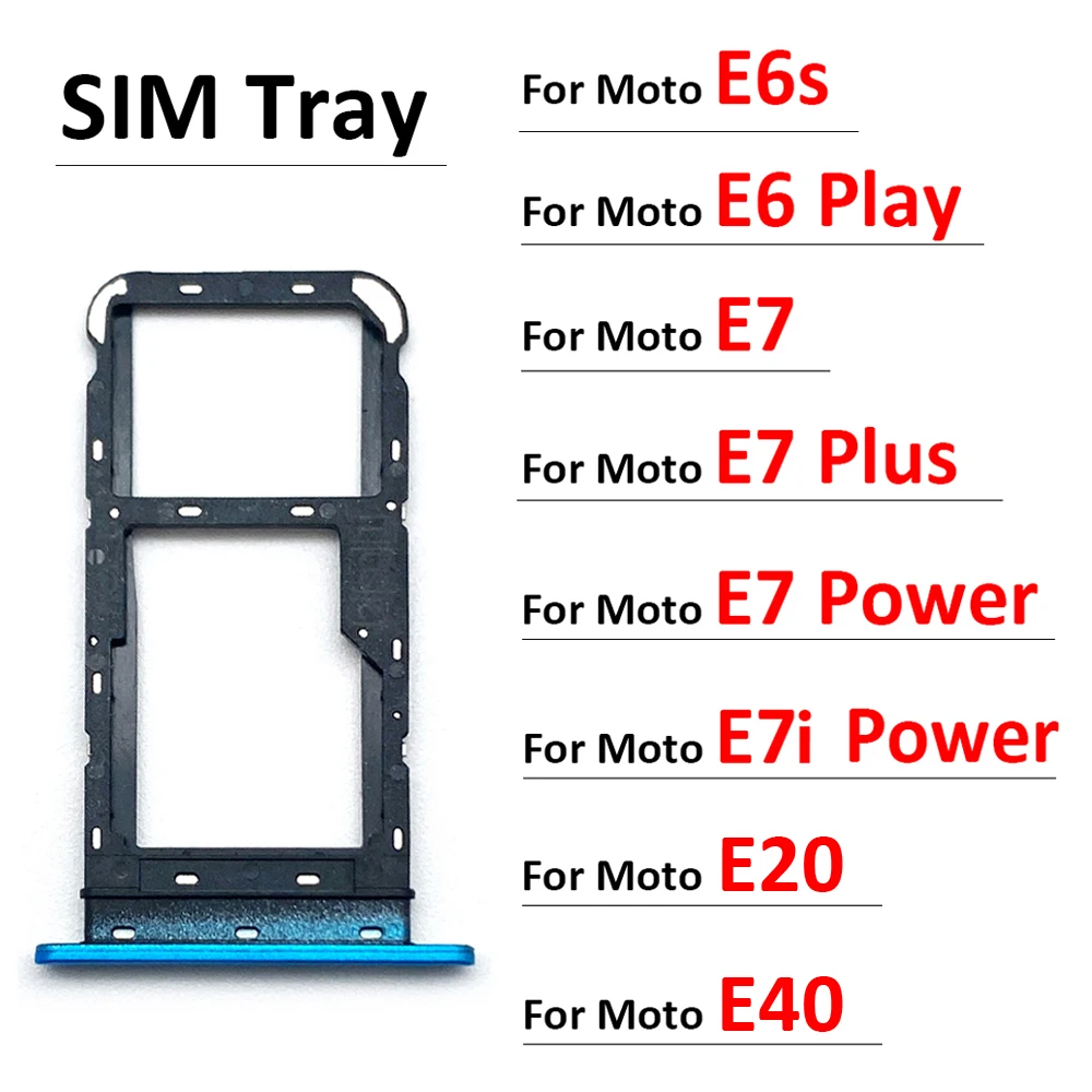 Nueva bandeja SiM para Moto E6 Play E6s E7 Plus E7i Power E20 E40, ranura para tarjeta SIM, adaptador de soporte de bandeja de tarjeta SD