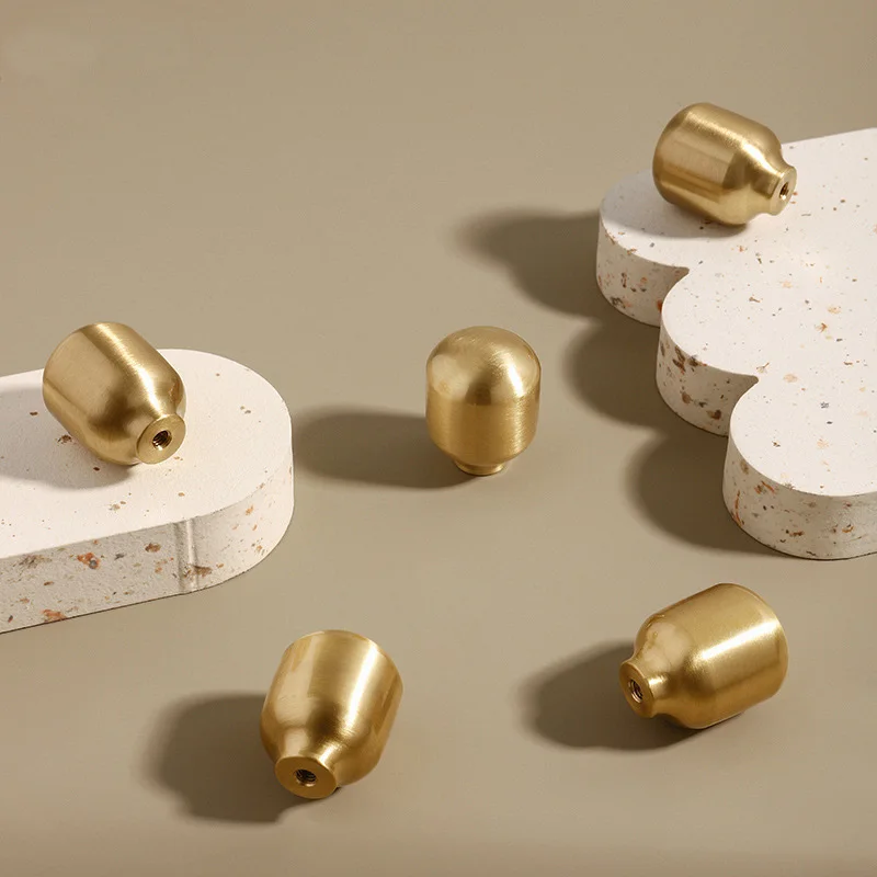 Brass Cabinet Pulls Furniture Door knobs Gold Drawer Knob Handle Modern Bean Shape Handles