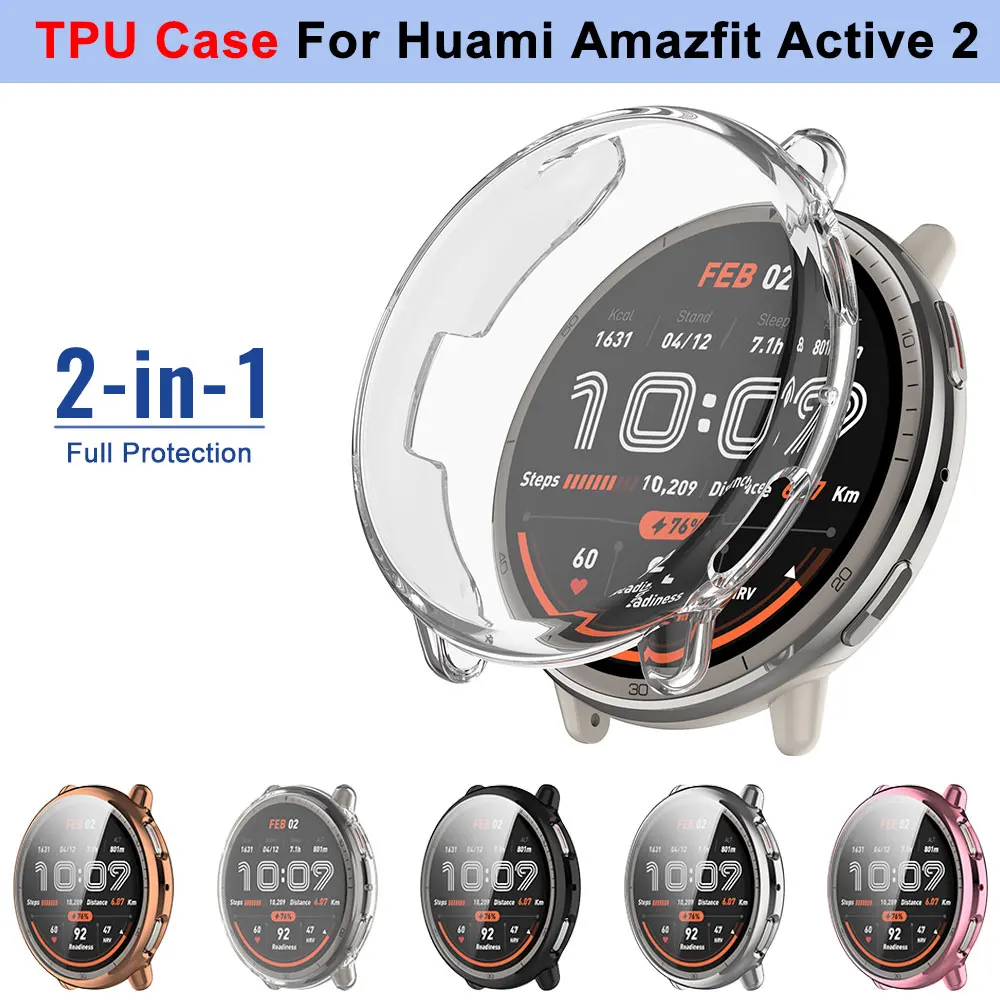 Étui de protection d'écran pour Huami Amazfit Active 2, coque de protection complète en TPU souple, coque de protection pour accessoires Active2