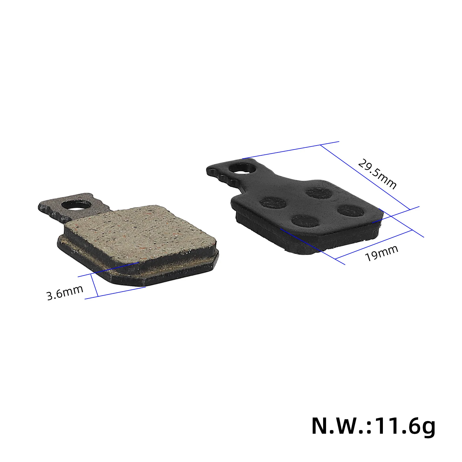 Resin Disc Brake Pads for Magura MT5 MT7 4-Piston Hydraulic Caliper Performance Rectangular Profile Set - view 3