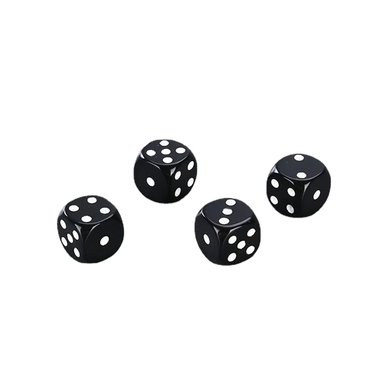 Dés ronds noirs et blancs pour Mahjong, 1.2cm, 10 pièces/ensemble, approvisionnement transfrontalier