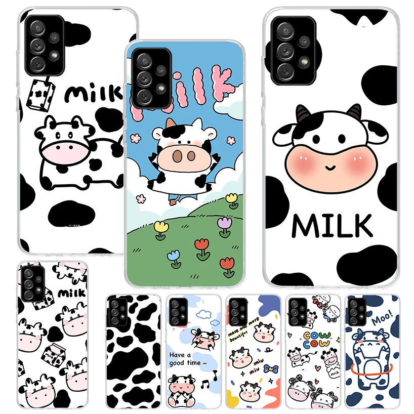 Dairy Cattle Cow Speckle Cute Phone Case for Samsung Galaxy A14 A54 A15 A55 A13 A53 A12 A52 A25 A35 A24 A34 A23 A33 A22 A32 A04S