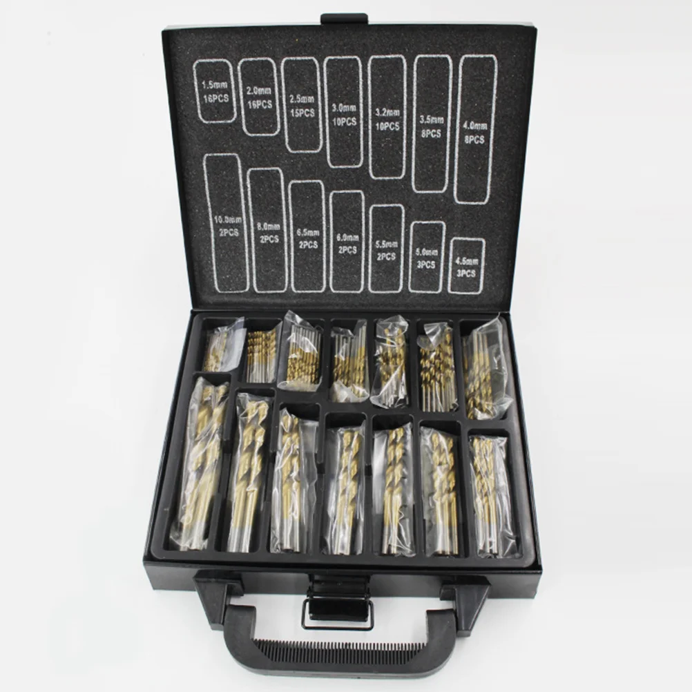 

99Pcs Hss Drill Bit Set Titanium Nitride Coated 1.5-10mm Durable Carry Case for Wood Plastic Copper Metal
