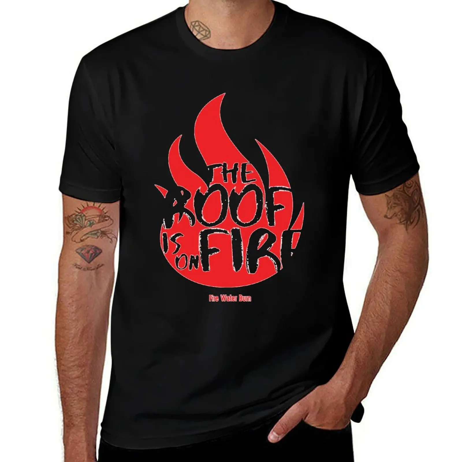 Bloodhound gang - The roof is on fire T-Shirt customs baggy shirts blacks graphic shirts mens plain t shirts