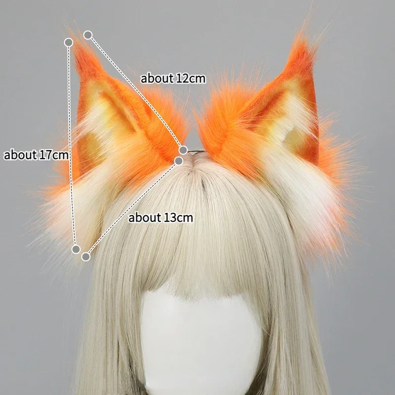 Peluche loup chat oreilles bandeau fourrure fausse fourrure oreille bandeaux moelleux Animal renard cheveux cerceau Cosplay beaux accessoires de cheveux réalistes