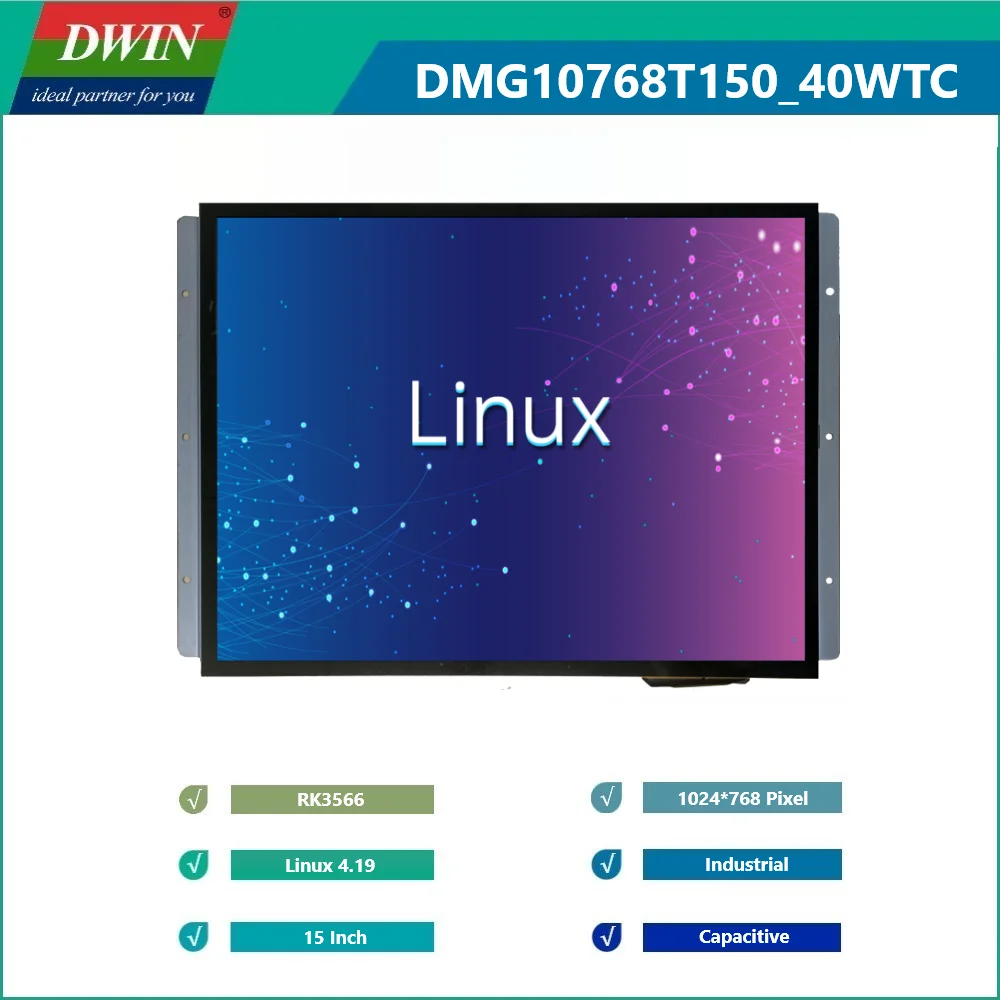 DWIN 15Inch Linux 4.19 QT Industrial Intelligent Display Capacitive Touchscreen LCM LCD Module with RS232 RS485 WIFI BT Ethernet