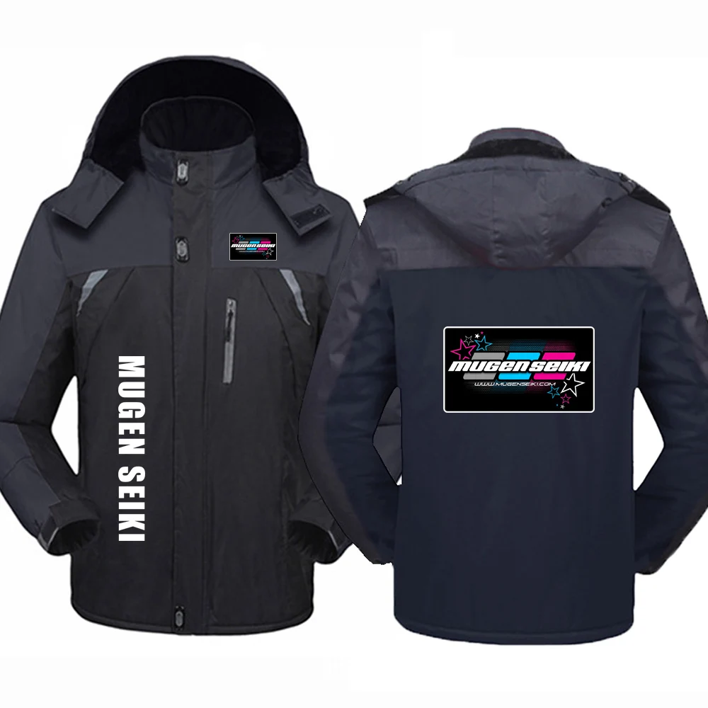 

2025 Autumn And Winter Men's Mugen Seiki Logo Print Thicken Ski Snowboard Jacket Fleece Waterproof Hiking Coat Hoodies