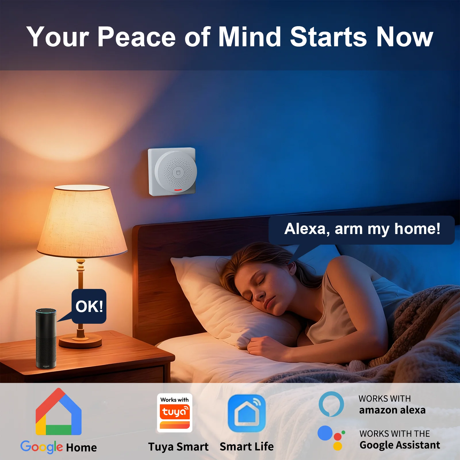 

Tuya WiFi+4G Alarm Security System Security Protection APP Compatible Works with 433MHZ Sensor Smart Life